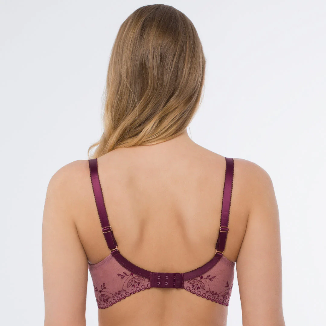 Samanta Viola Rose Sheer Mesh Embroidered Underwire Bra - Image 2