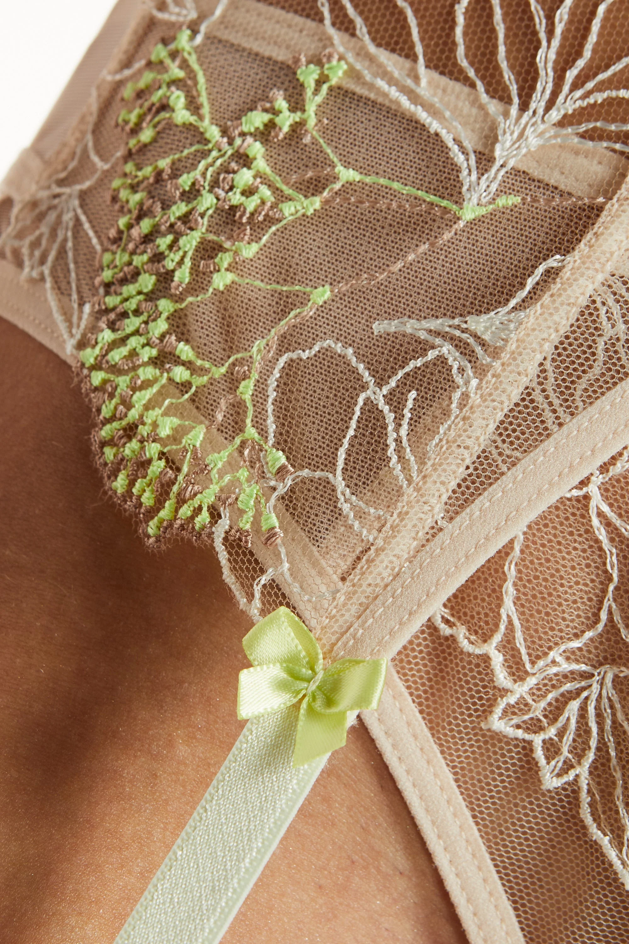 Gorteks Soleil Sheer Mesh Embroidered Garter Belt - Image 3
