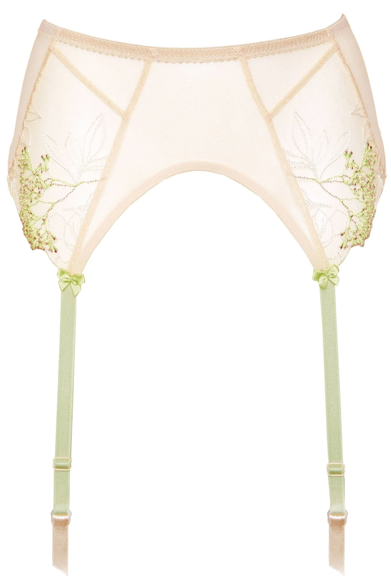 Gorteks Soleil Sheer Mesh Embroidered Garter Belt - Image 4