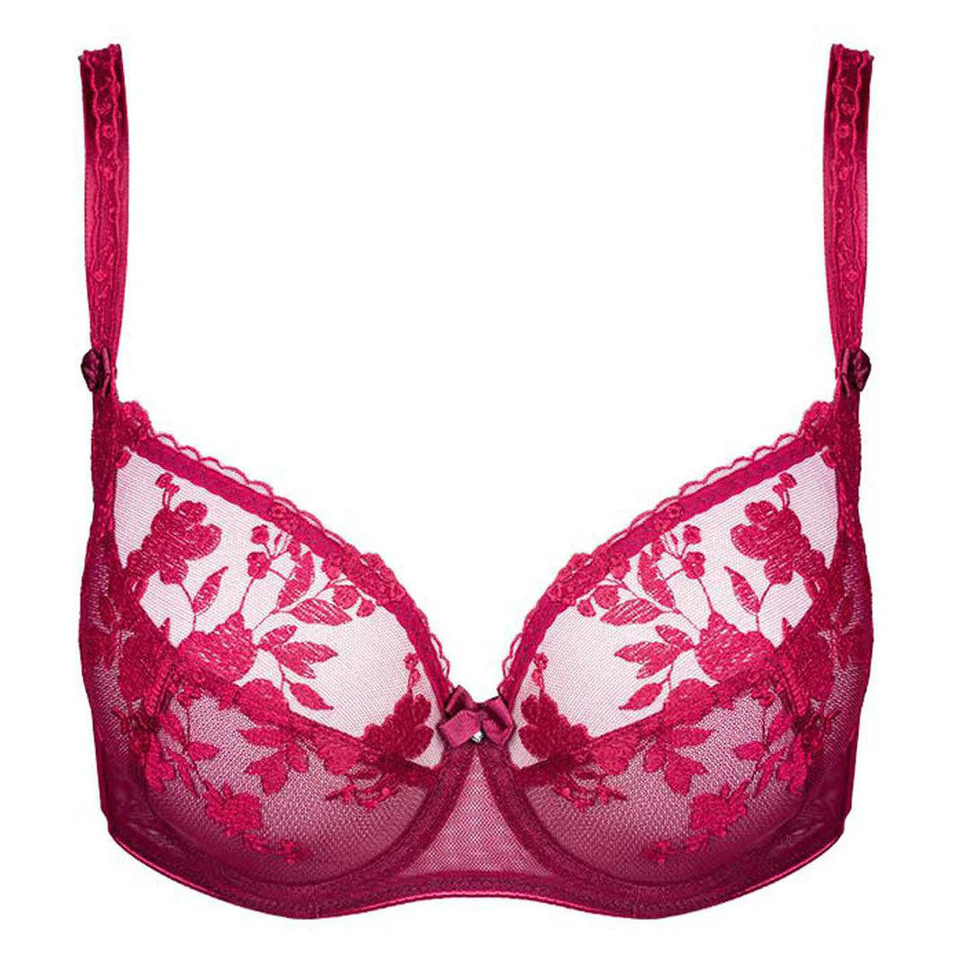Sheer Mesh Embroidery Underwire Bra Tango - Image 6