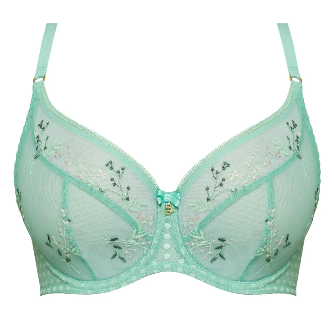 Samanta Juno Mint Sheer Mesh Tulle Full Coverage Bra - Image 6