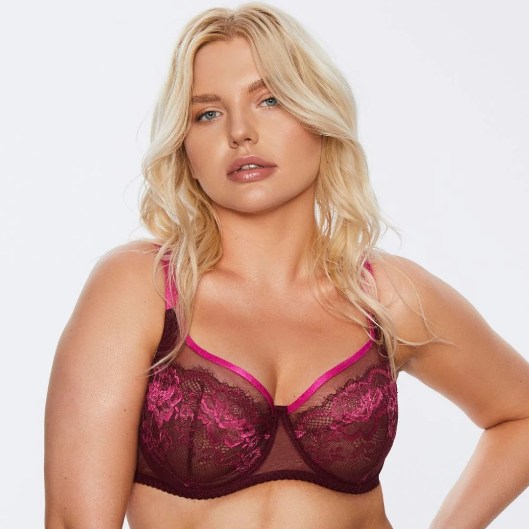 Kinga Love Promise Sheer Mesh Full Figure Lace Bra