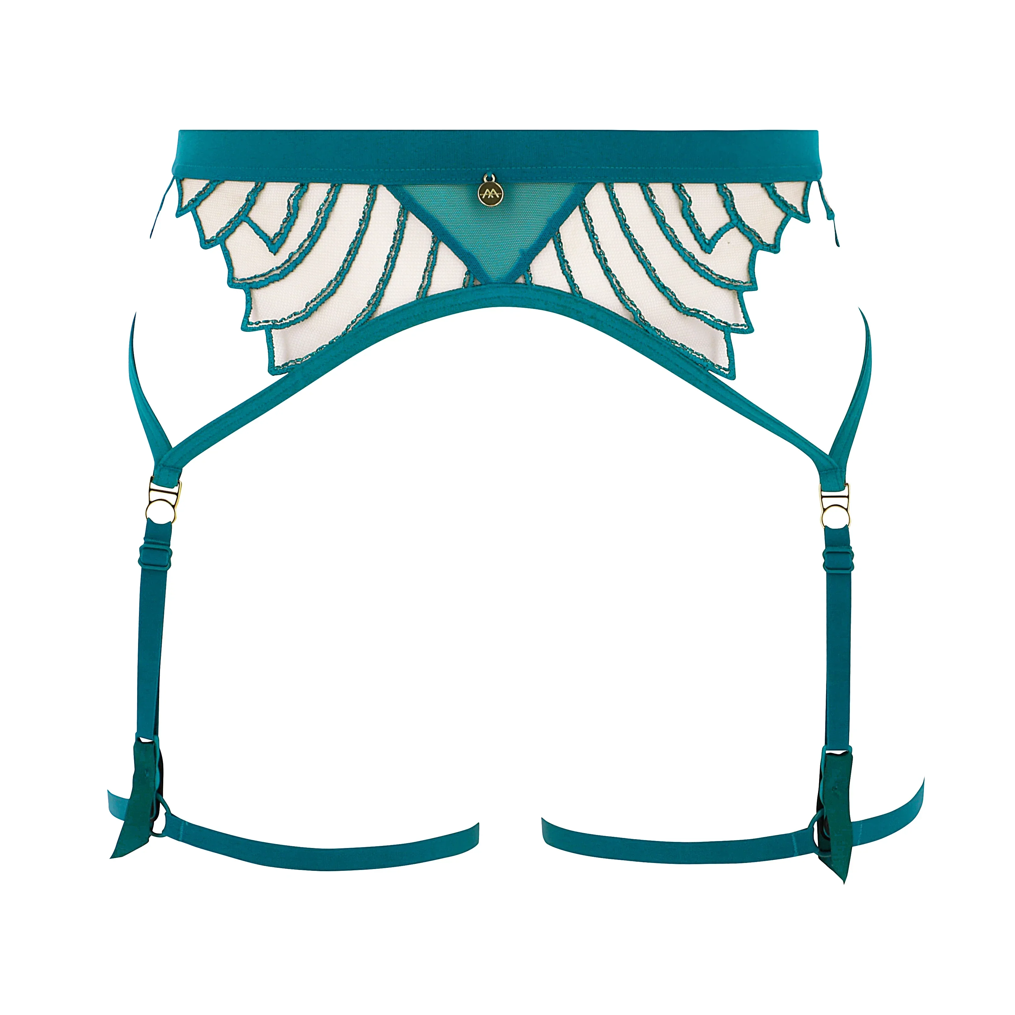 Atelier Amour Cosmic Dream Lagoon Sheer Mesh Garter Belt - Image 5