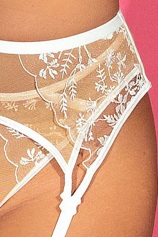 Axami Enigma White Sheer Mesh Garter Belt - Image 10