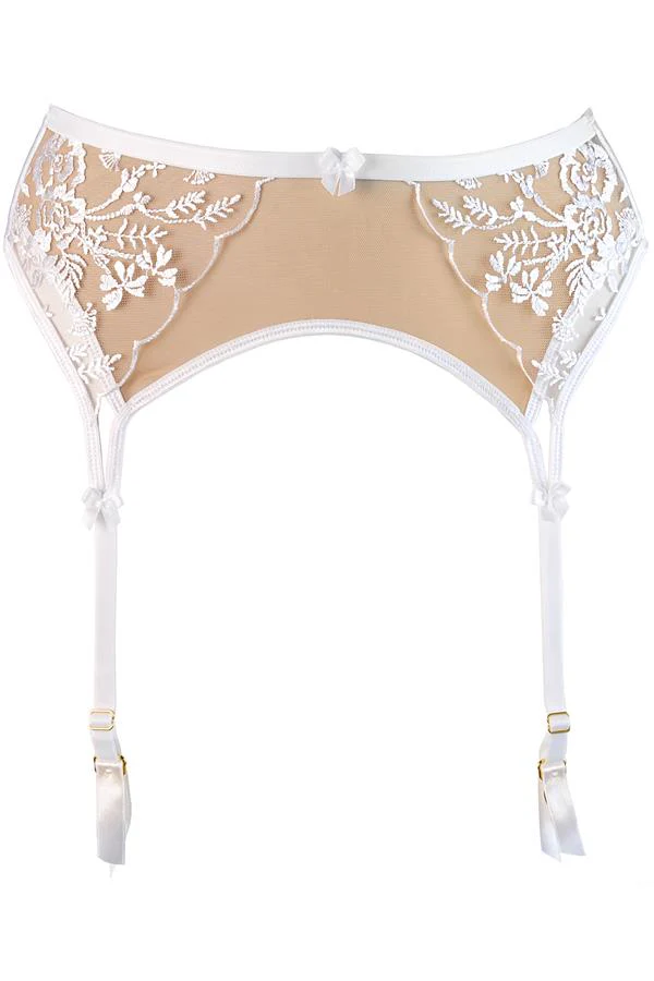 Axami Enigma White Sheer Mesh Garter Belt - Image 3