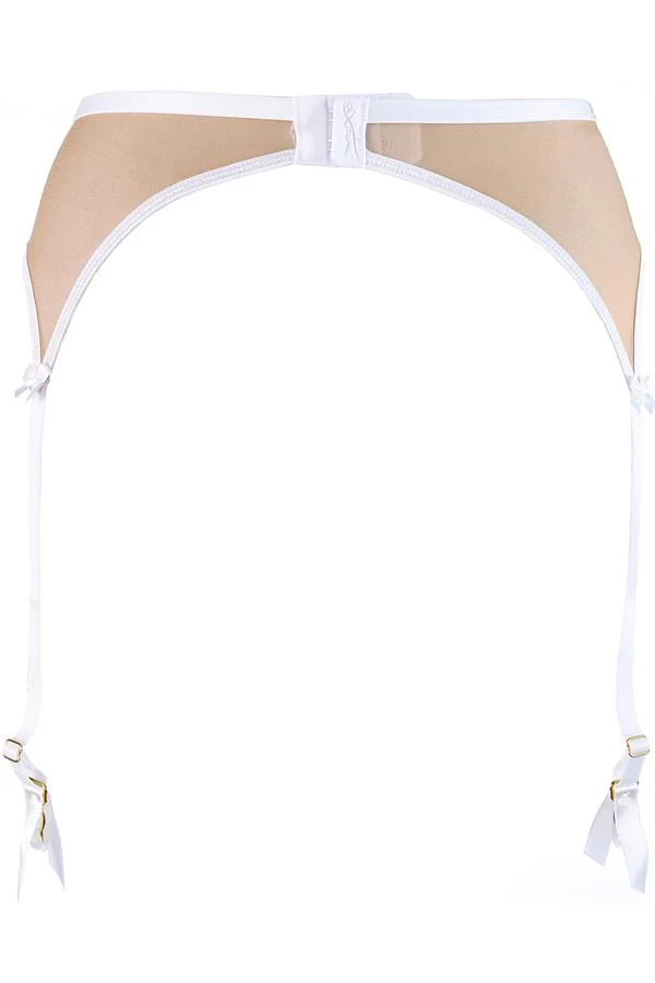 Axami Enigma White Sheer Mesh Garter Belt - Image 4