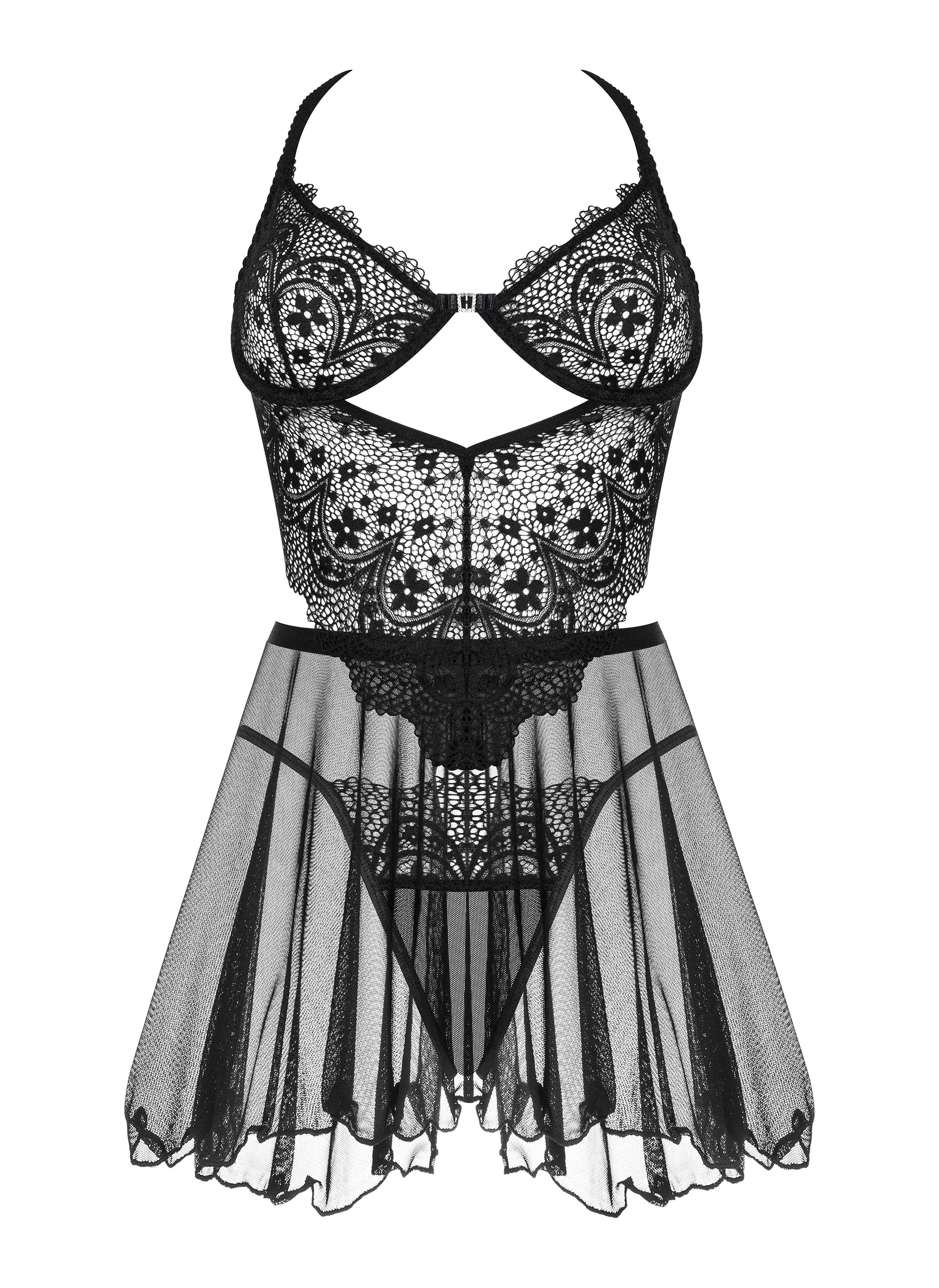 Beauty Night Dark Mirage Sheer Mesh Lace Chemise - Image 4