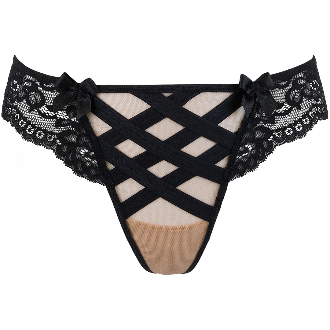 Axami Golden Dream Sheer Mesh Lace Thong Panty - Image 7