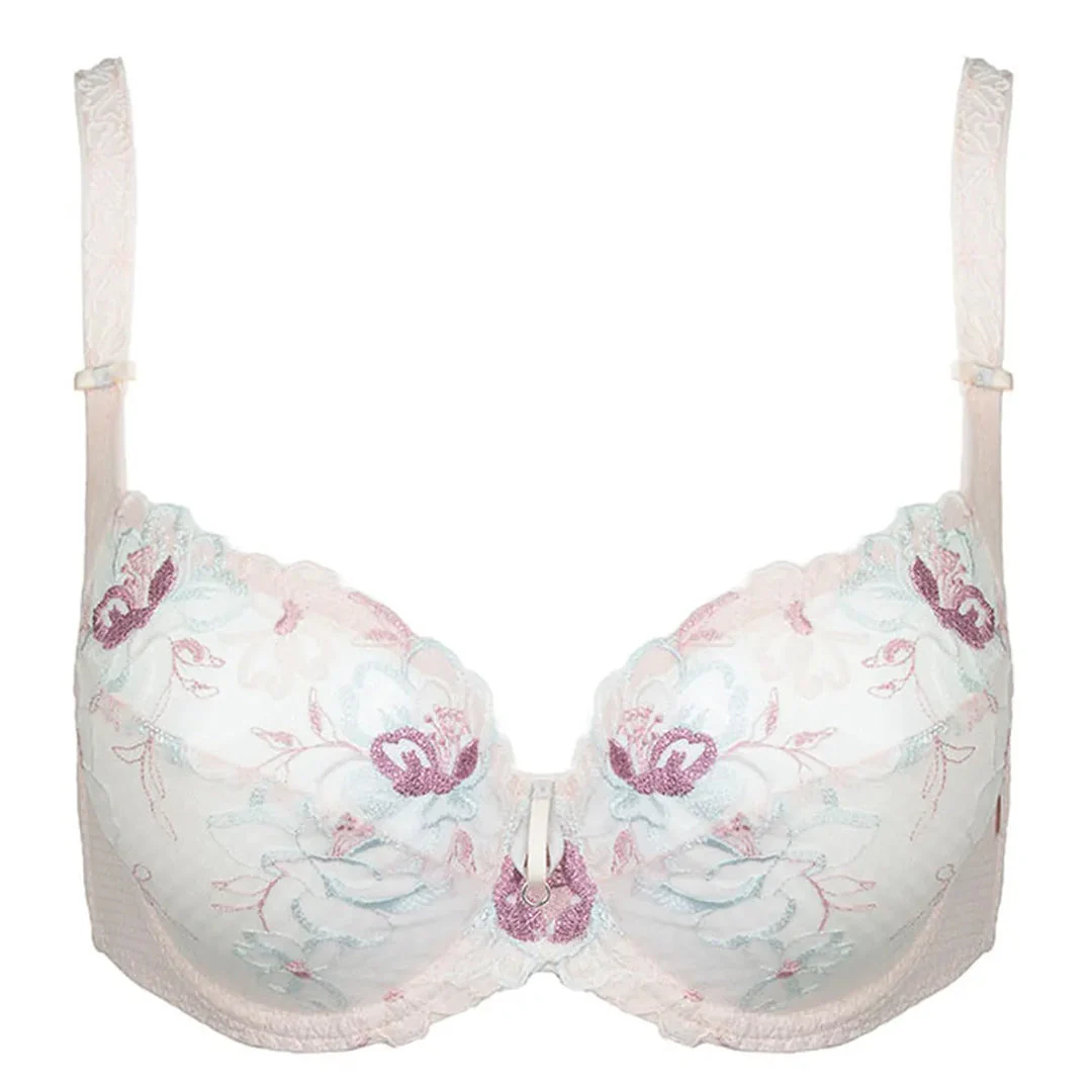 Sheer Mesh Lace Demi Cup Bra Bisquit - Image 6