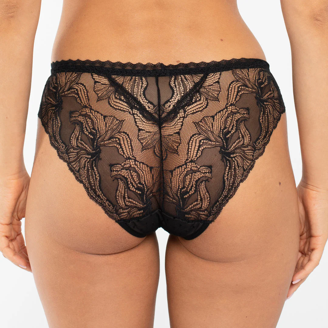Samanta Nyks Black Sheer Mesh Polka Dot Bikini Panty - Image 2