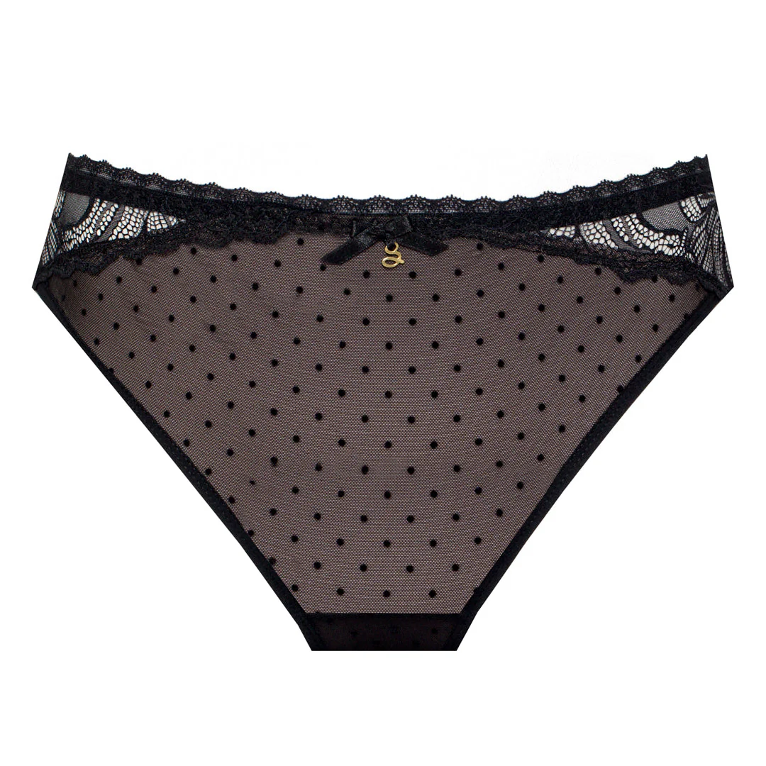 Samanta Nyks Black Sheer Mesh Polka Dot Bikini Panty - Image 8