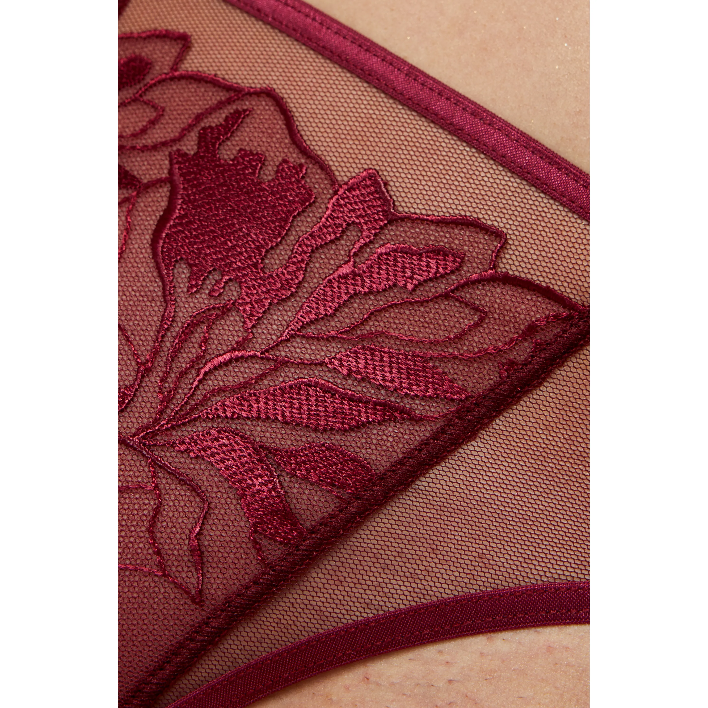 Gorteks Coco Burgundy Sheer Mesh Thong Panty - Image 4