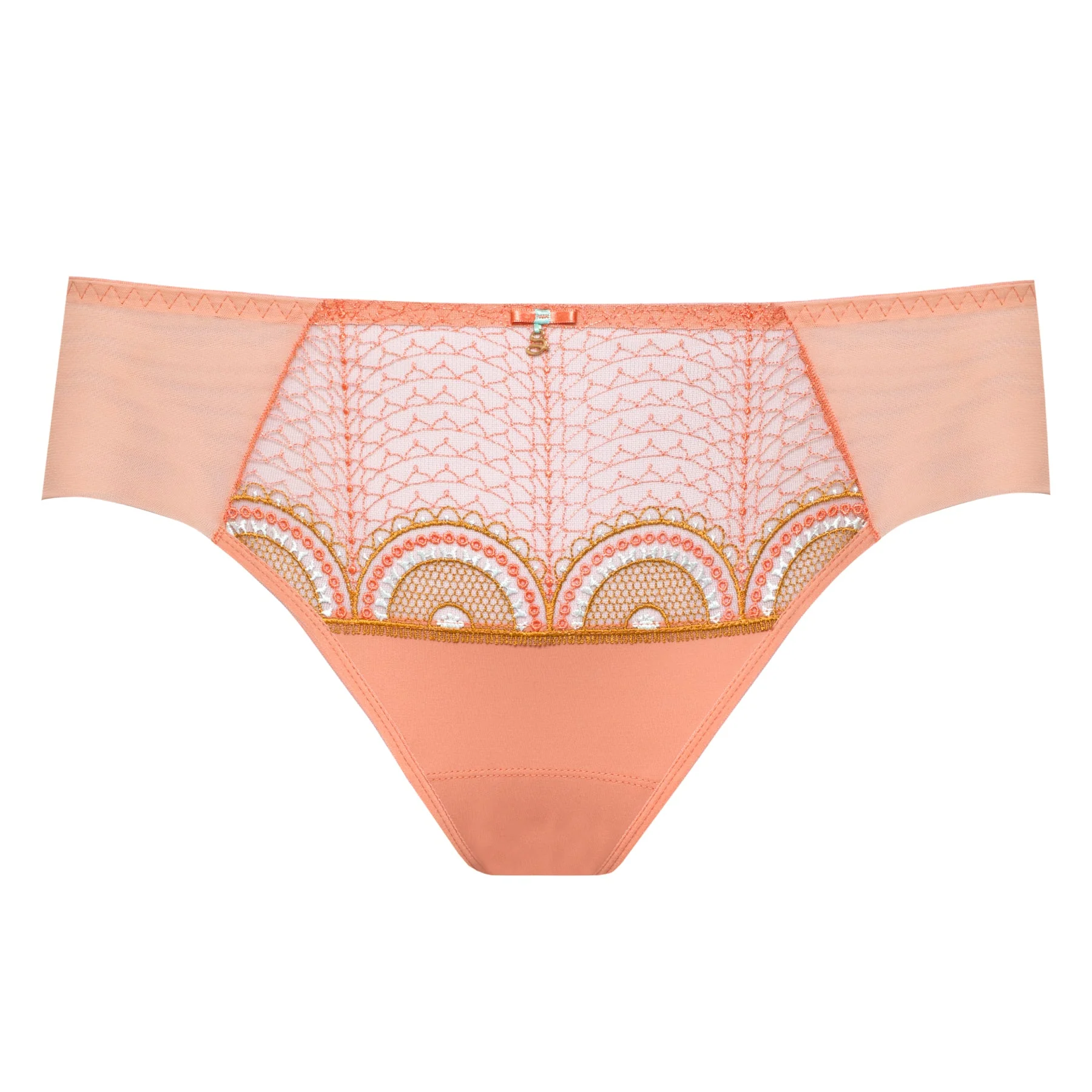 Samanta Lea Apricot Sheer Mesh Tulle Bikini Panty - Image 3