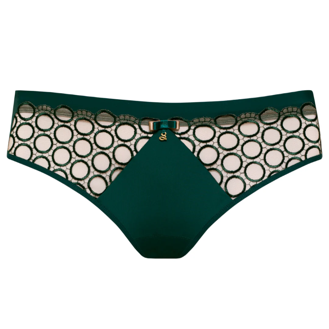 Samanta Boobie Emerald Sheer Mesh Tulle Embroidered Brief Panty - Image 3