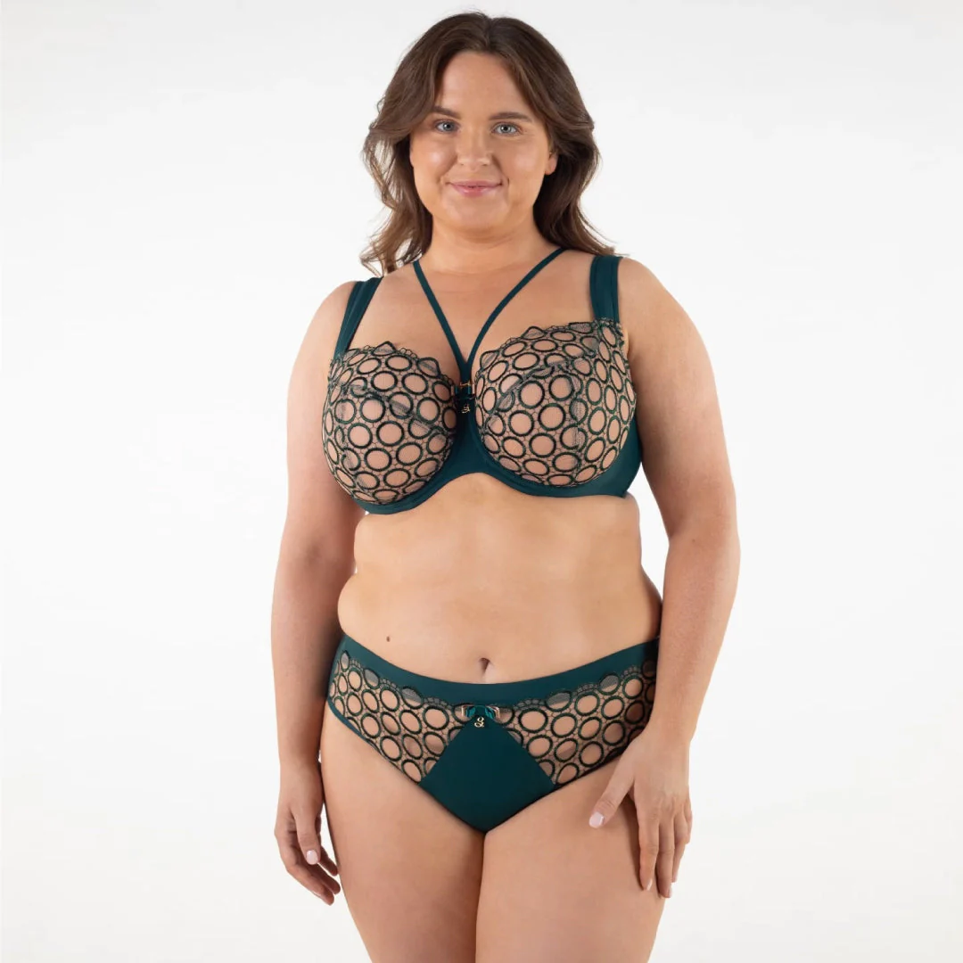 Samanta Boobie Emerald Sheer Mesh Tulle Embroidered Brief Panty - Image 6