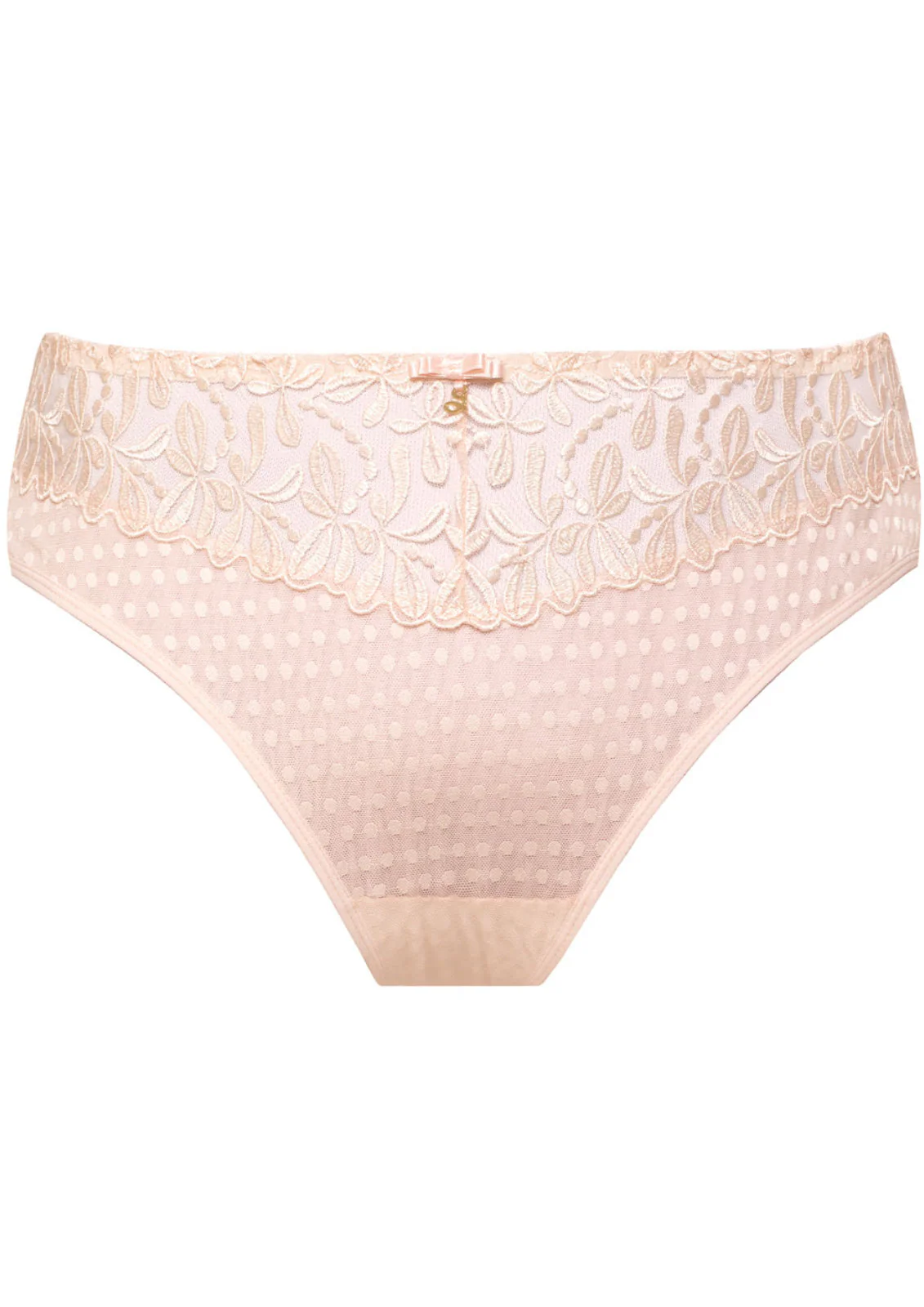 Samanta Donna Powder Rose Sheer Mesh Tulle Embroidered Brief Panty - Image 5