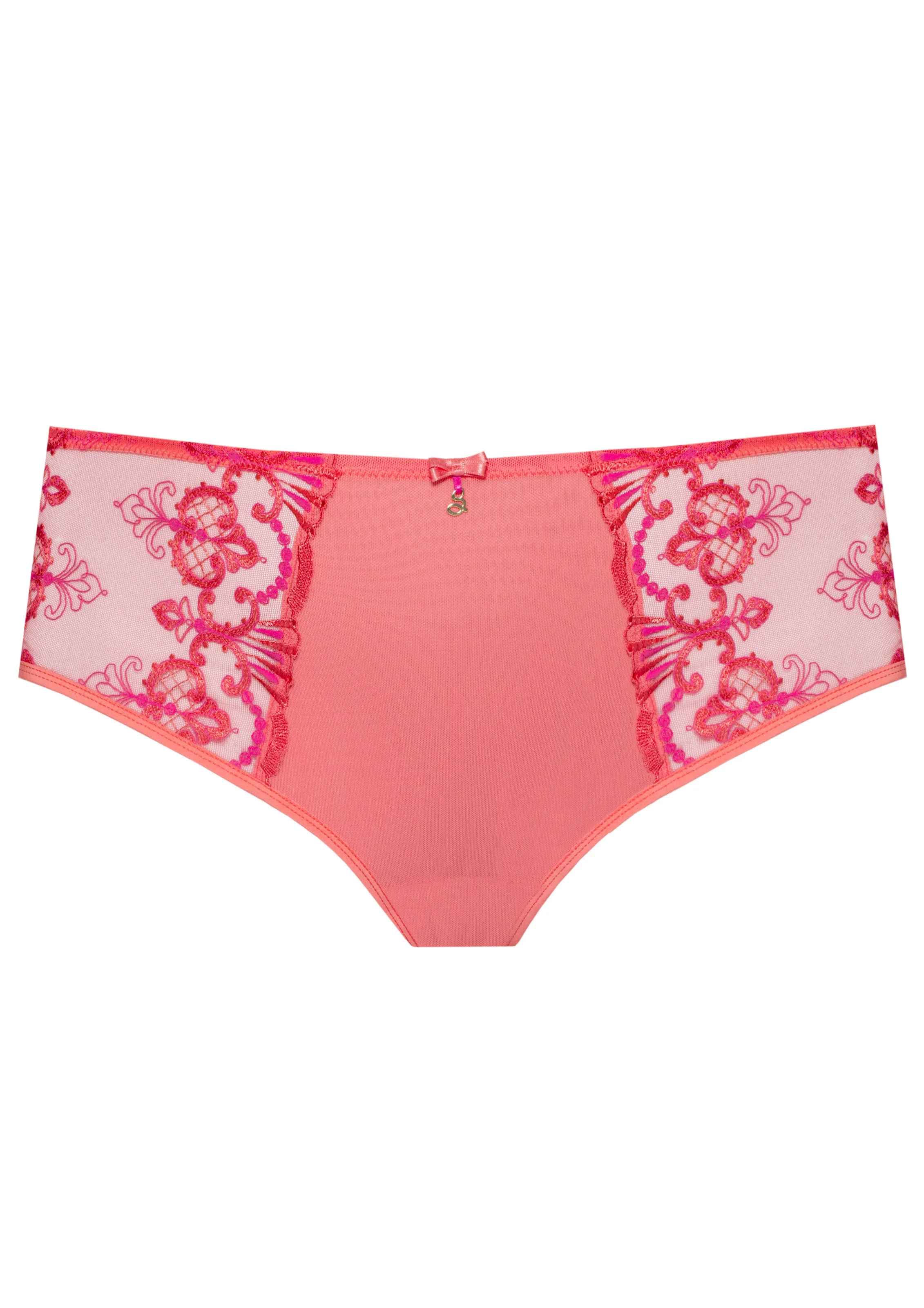 Samanta Perla Coral Sheer Mesh Tulle Embroidered Brief Panty - Image 3