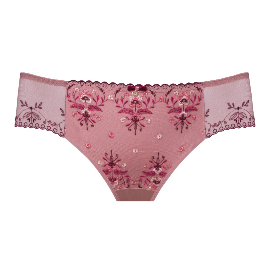 Samanta Viola Rose Sheer Mesh Tulle Embroidered Brief Panty - Image 3