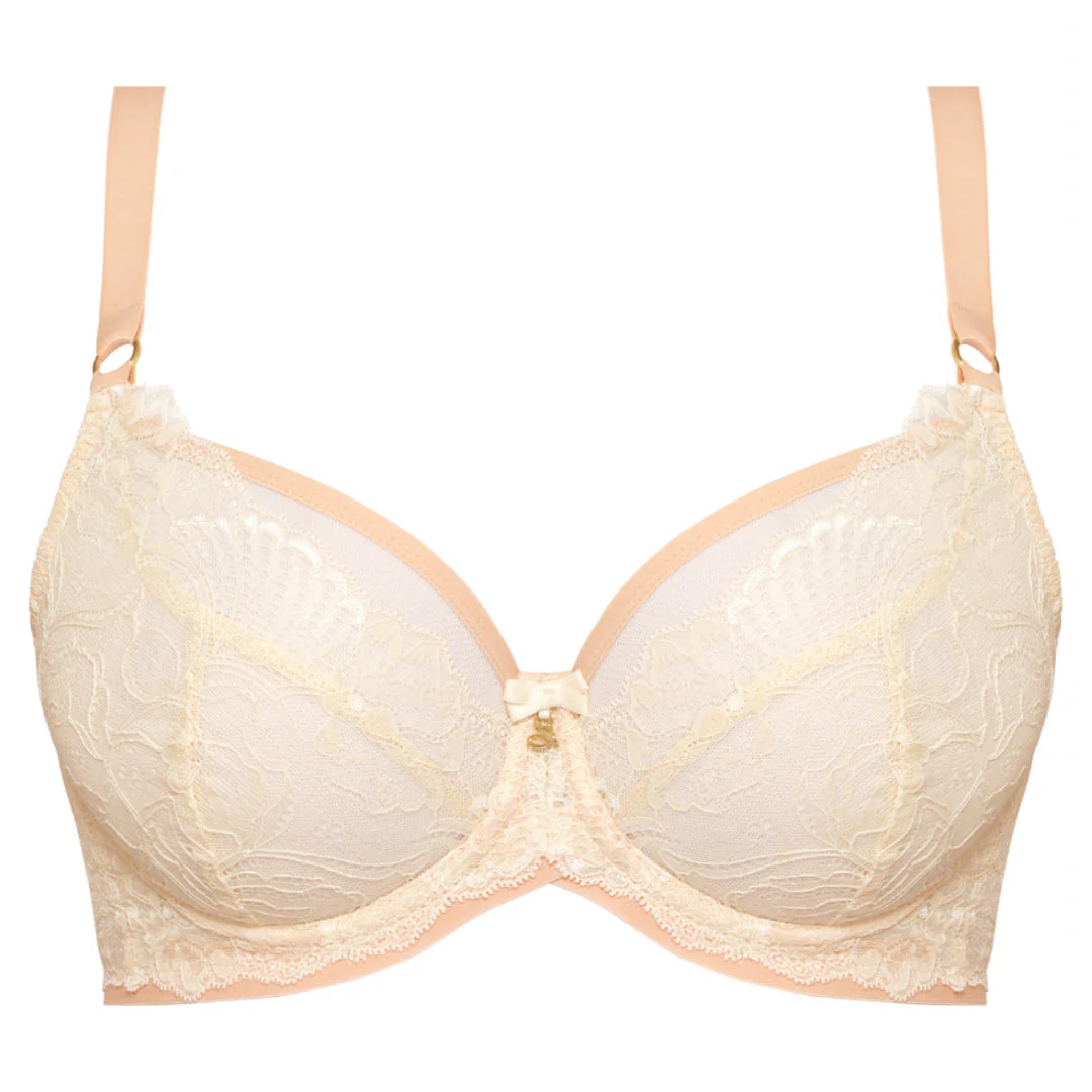 Samanta Anabelle Biscuit Sheer Mesh Full Figure Bra - Image 6