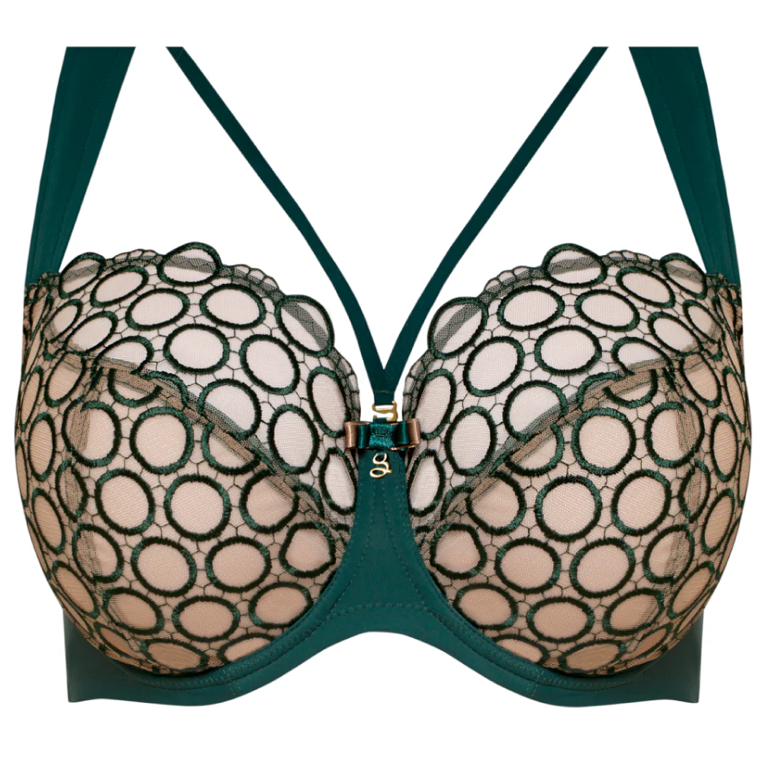 Samanta Boobie Emerald Sheer Mesh Tulle Tulip Seam Balconette Bra - Image 5