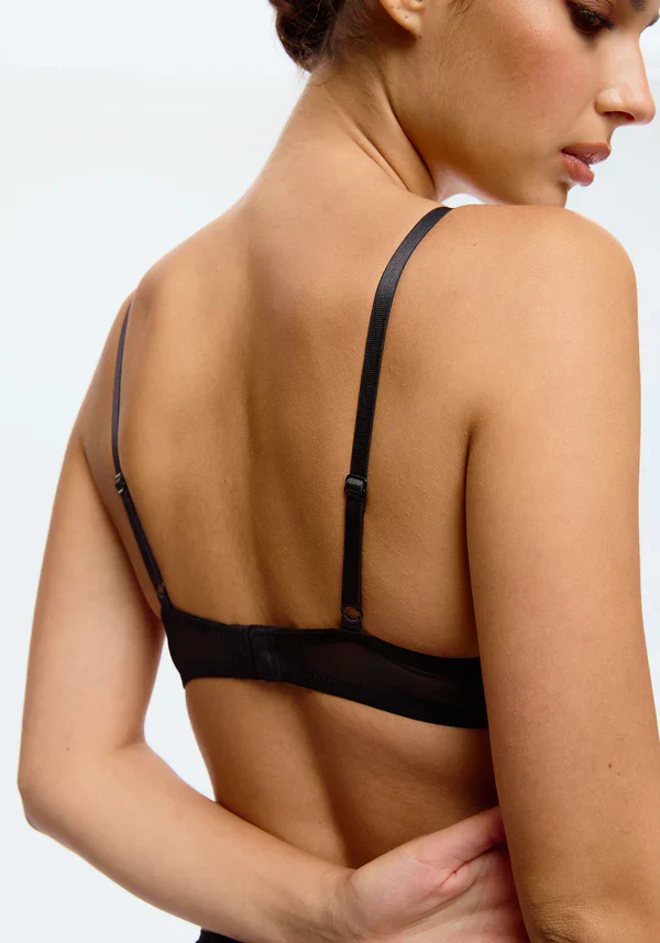 Blush Lotus Black Sheer Mesh Underwire Bra - Image 2