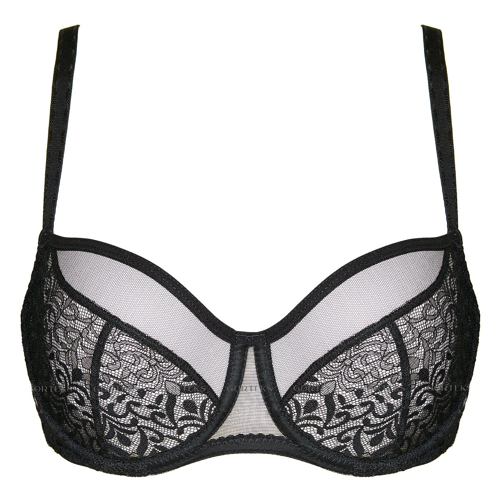 Gorteks Gabi Black Sheer Plus Size Underwire Bra - Image 9