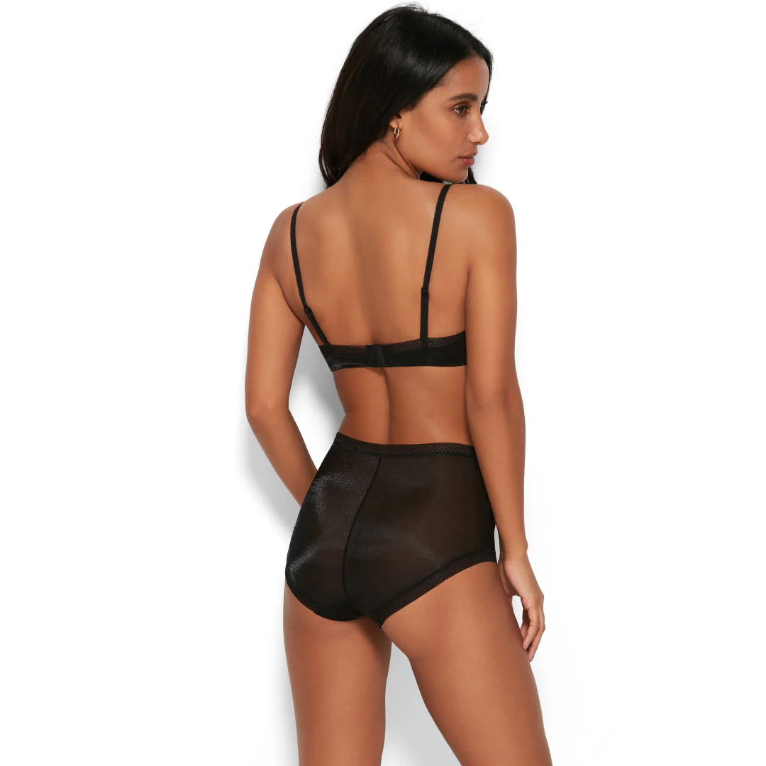Gossard Glossies Black Sheer High Waist Short Panty - Image 4