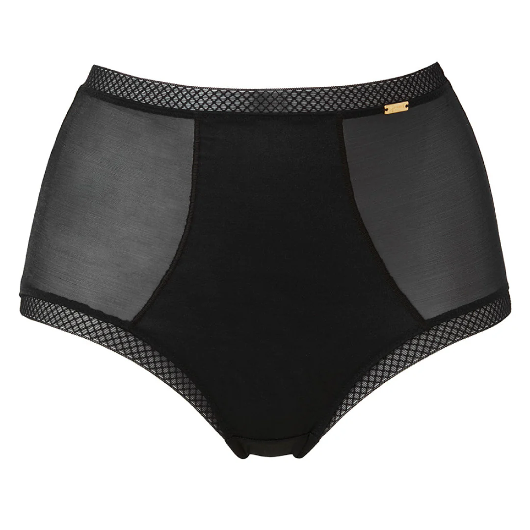 Gossard Glossies Black Sheer High Waist Short Panty - Image 6
