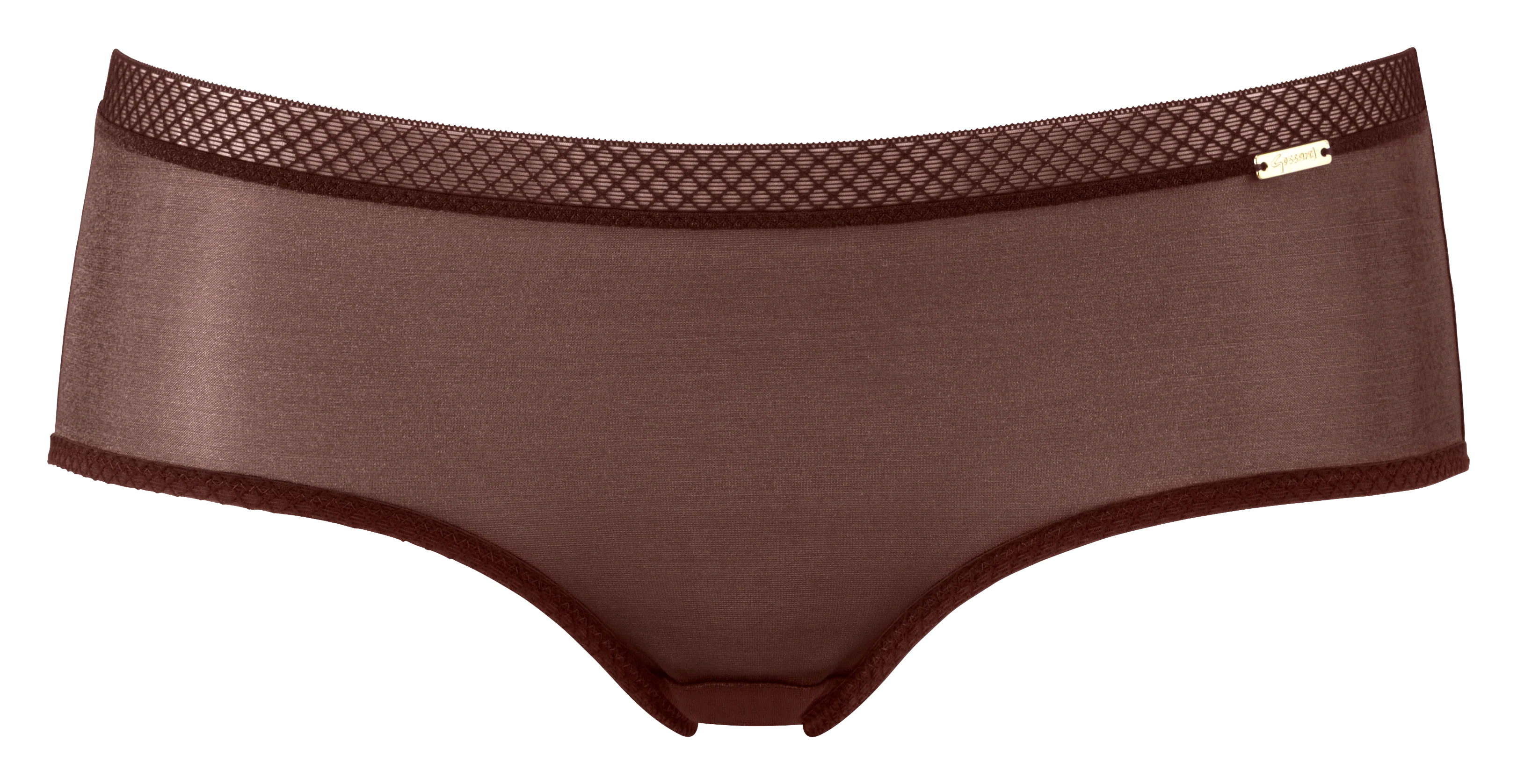 Gossard Glossies Rich Brown Sheer See Through Shorts Panty - Image 3