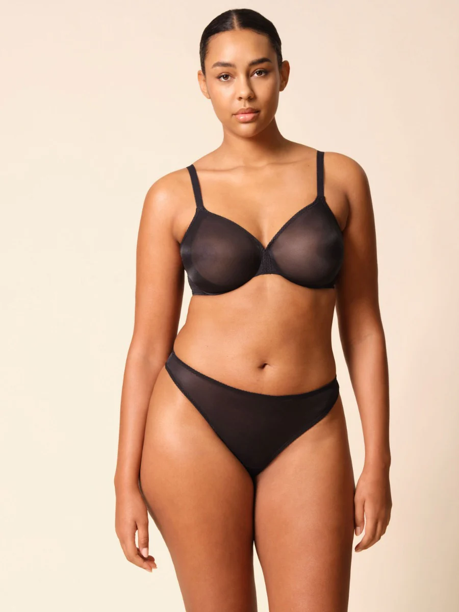 Gossard Glossies Black Sheer Thong Panty - Image 6