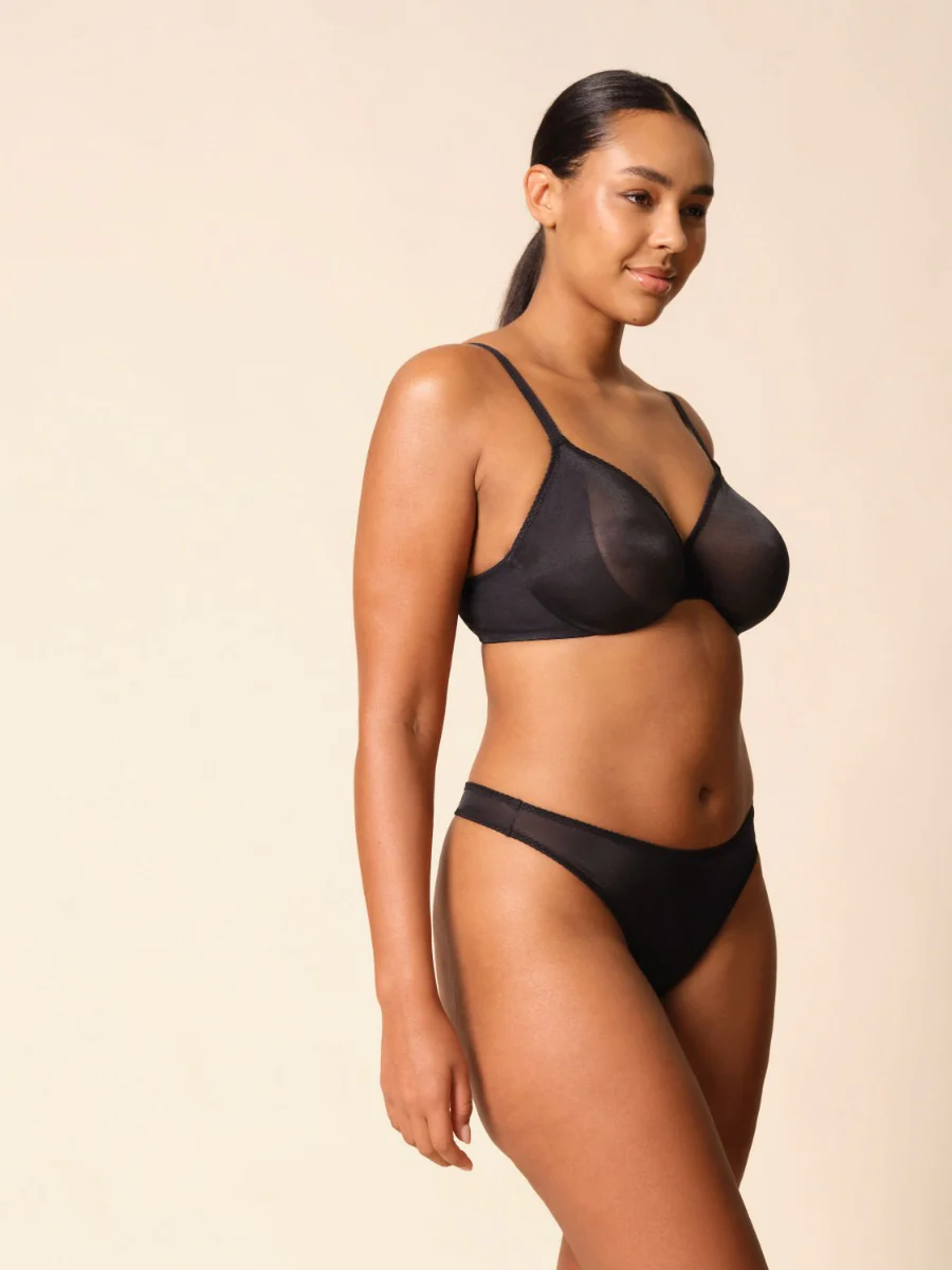Gossard Glossies Black Sheer Thong Panty - Image 7