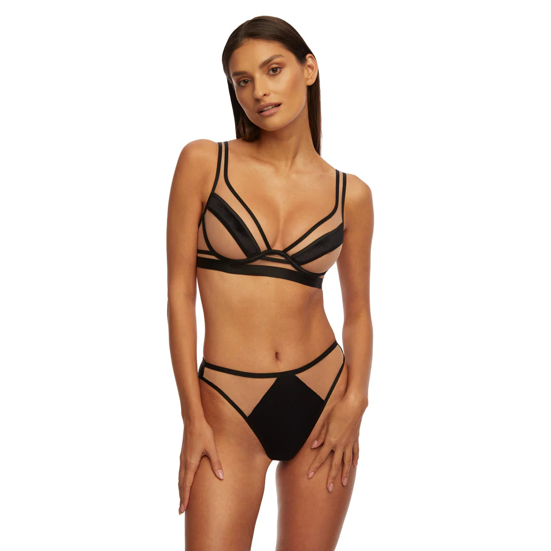 Kinga Lou Black Soft Demi Cup Bra - Image 3