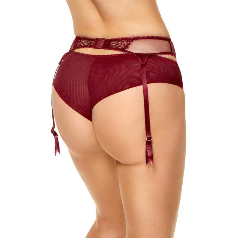 Kinga Cherry Sheer Mesh Lace Garter Belt - Image 2