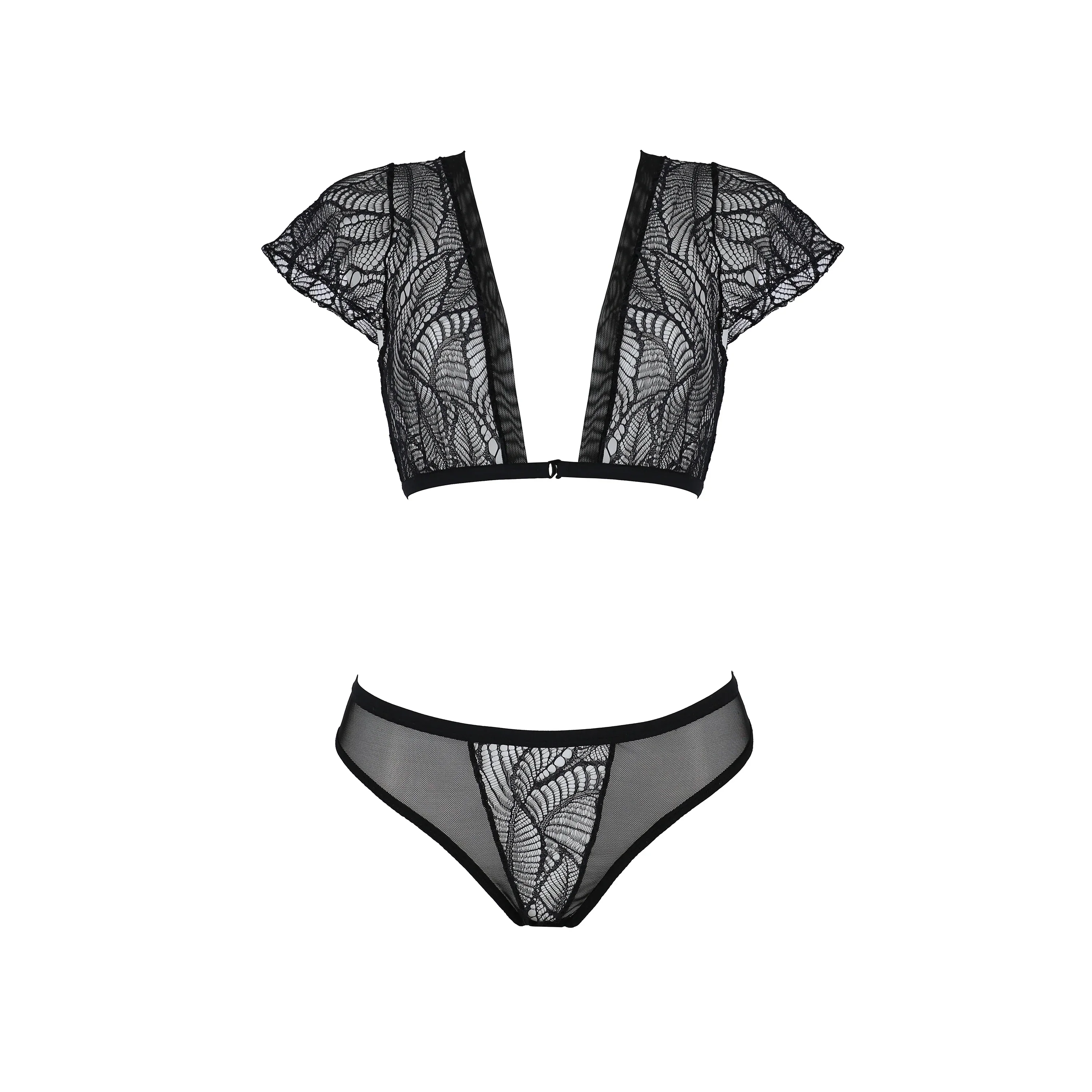Soft Sheer Lace Top & Bikini Set Passion Eco Leafa - Image 3