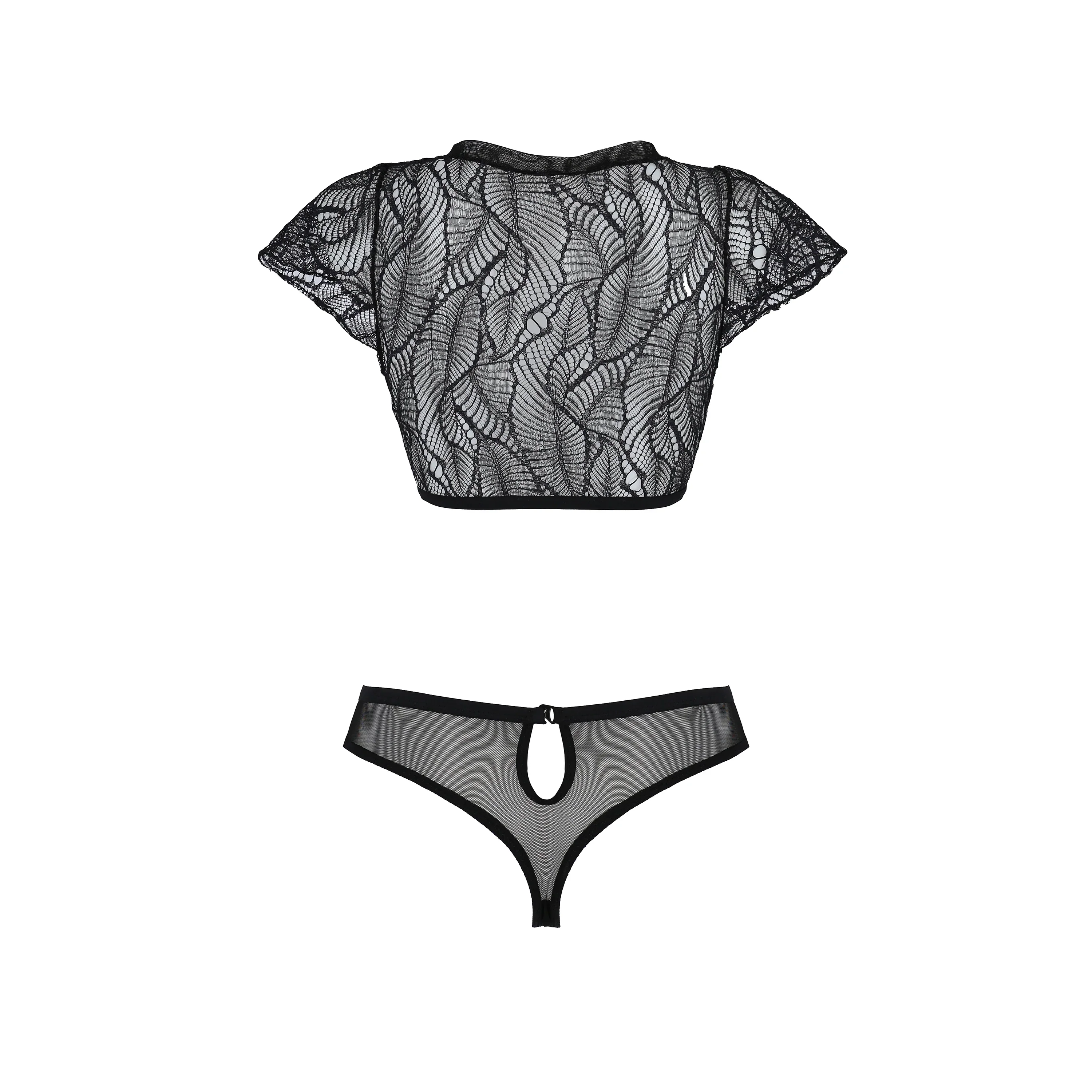 Soft Sheer Lace Top & Bikini Set Passion Eco Leafa - Image 4