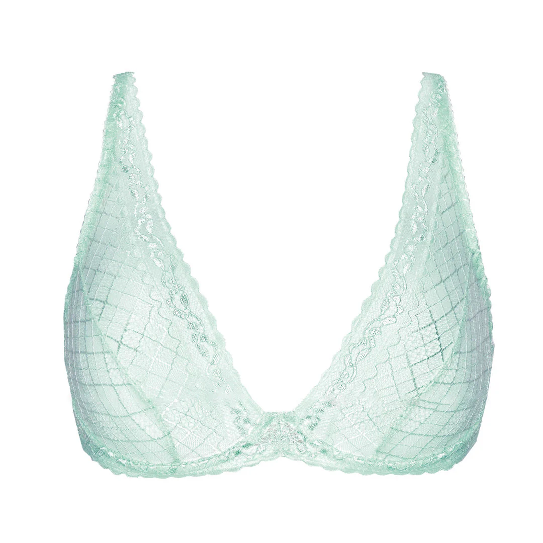 Gorteks Minty Soft Sheer Mesh Deep Plunge Bra - Image 7