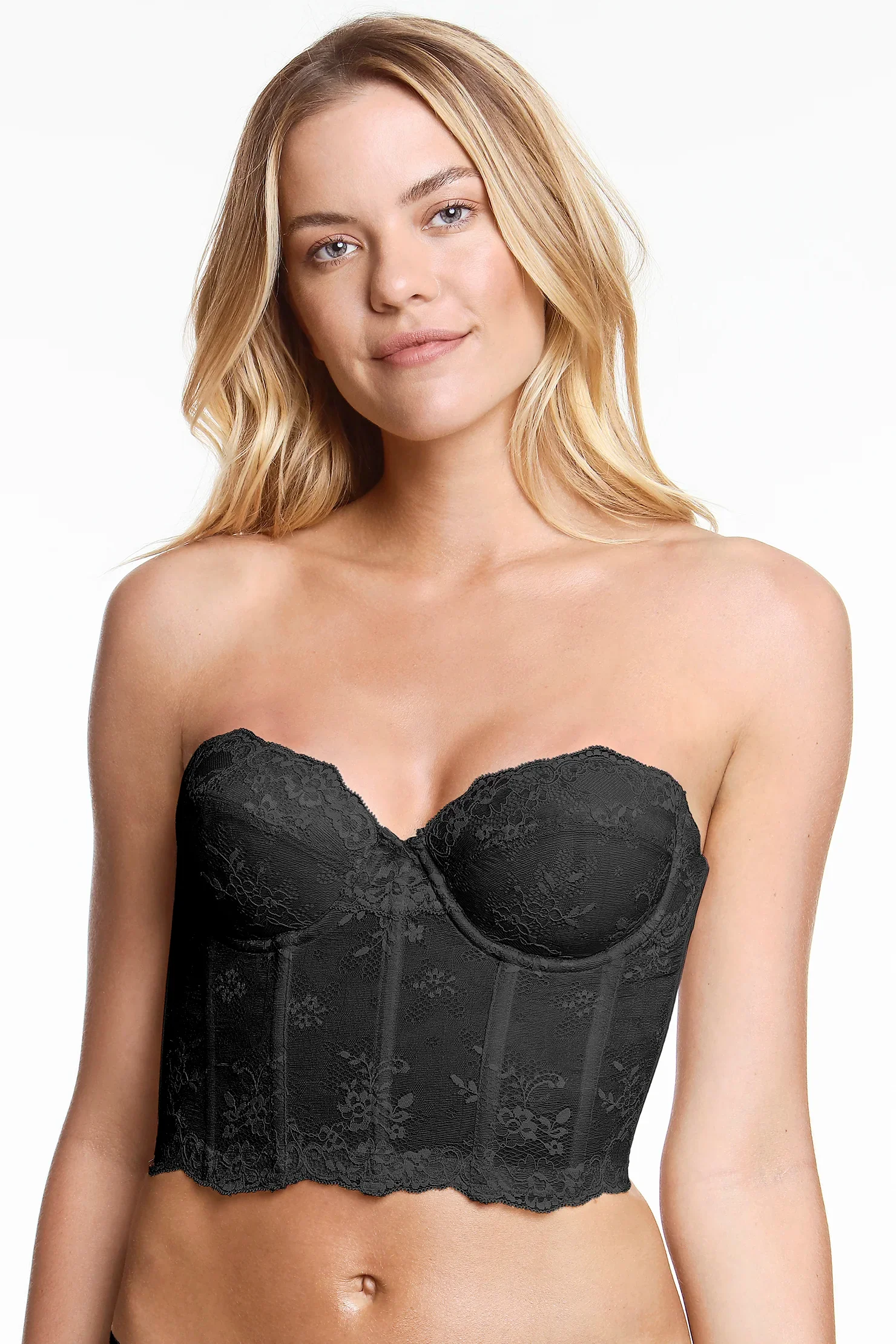 Dominique Taylor Backless Strapless Black Lace Bra