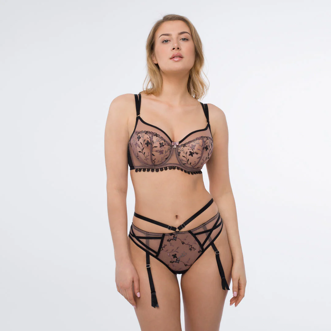 Samanta Antinea Black Transparent Embroidered Underwire Bra - Image 5