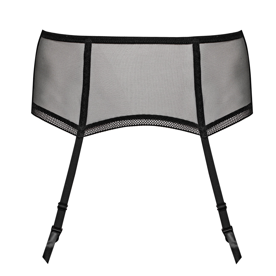 Samanta Leo Black Transparent Tulle Garter Belt - Image 6