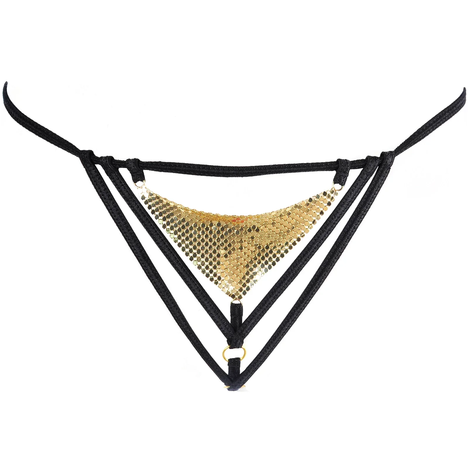 Axami Disco Babe Sexy Gold Chainmail G-String Panty - Image 5