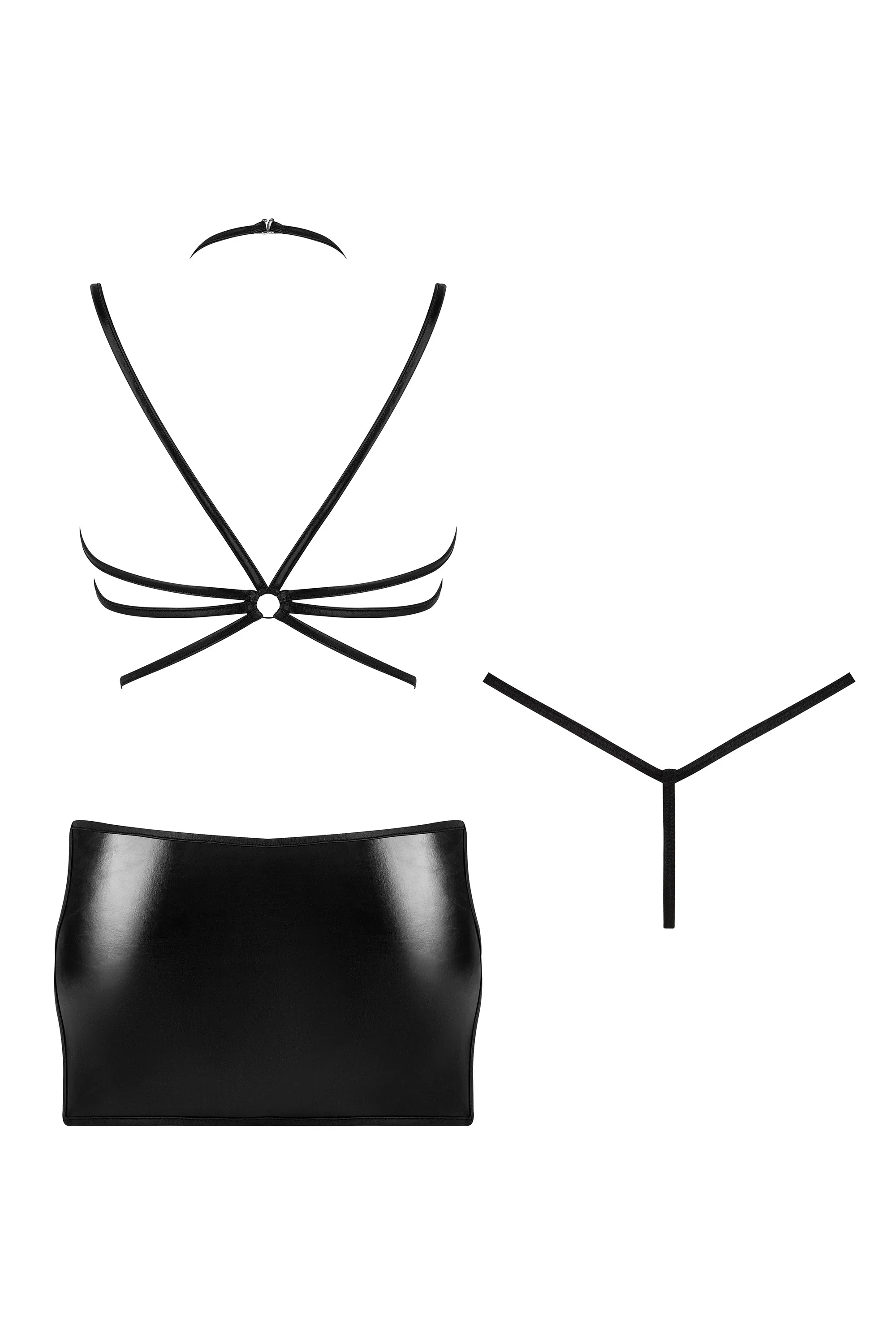 Beauty Night Eclipse Wetlook Cut-Out Mini Dress - Image 8